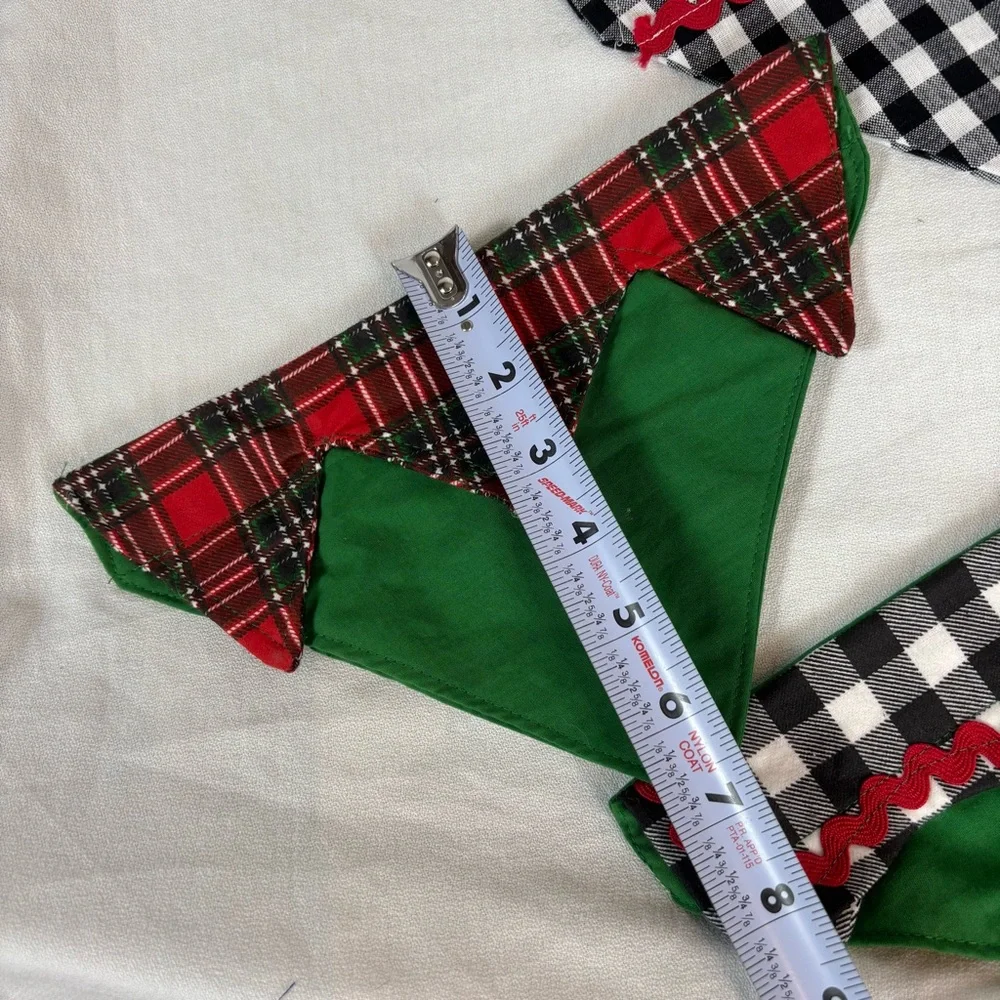 Handmade Christmas Dog Collar‎ Bandanas Set of 3 – Size Medium 10